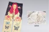 Angel Butterfly Rose Prints Velvet Lolita Tights-Clerance