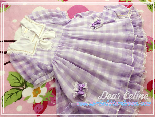 Fruit Sugers In Summer Gingham Lolita OP - Ready MADE