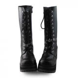 Black Square Heels Lolita  Boots