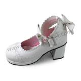 Antaina Matte White Bows Lolita Shoes