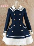 Lolita Navy Blue Sailor Style A-line Winter Coat