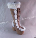 Sweet Brown White Lolita Winter Boots O