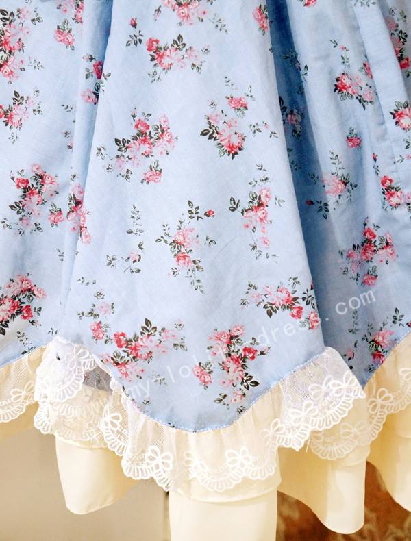Elegant Sweet Lolita Jumper Dress with Flower Prints