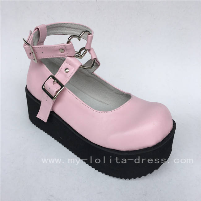 Black High Platfrom Pink Lolita Shoes