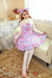 (Replica)Dream of Lolita Sweet Loving Heart and Daisy Printed Lolita Jumper Dress -out