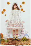 Annie's Breakfast~ Lolita Printed JSK Dress Normal/High Waist Version - Ready Made