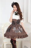 Steampunk High Waist Black& White Gear Lolita Skirt