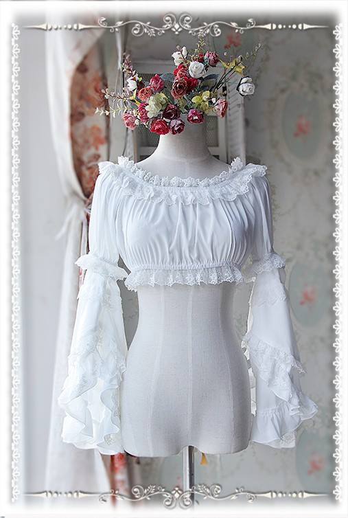 Infanta Detachable Set-in Hime Sleeves Chiffon Lolita Blouse