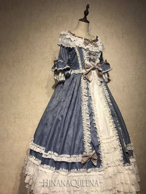 Moira~ Lolita Short Sleeves OP Dress -Sax Size XL In Stock