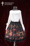 Gorgeous Gothic Black Printed Chiffon Lolita Skirt