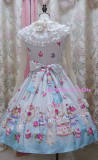 (Replica)Sweet Tea Cup Bunny Prints Lolita Jumper Dress Version I -out