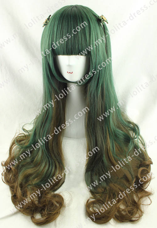 Amo Harajuku Jade Green Brown Lolita Hairpiece