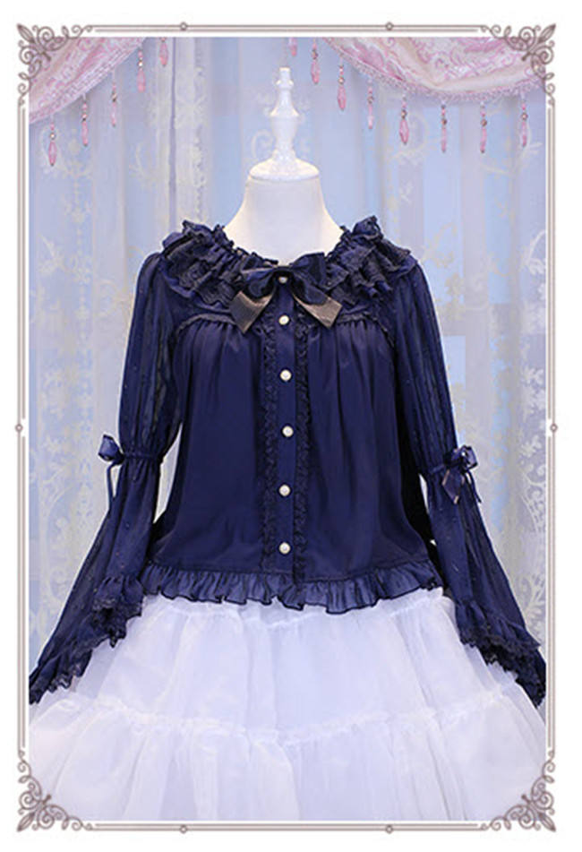 The Secret Key Of Elves~ Elegant Lolita HIme Sleeves Blouse