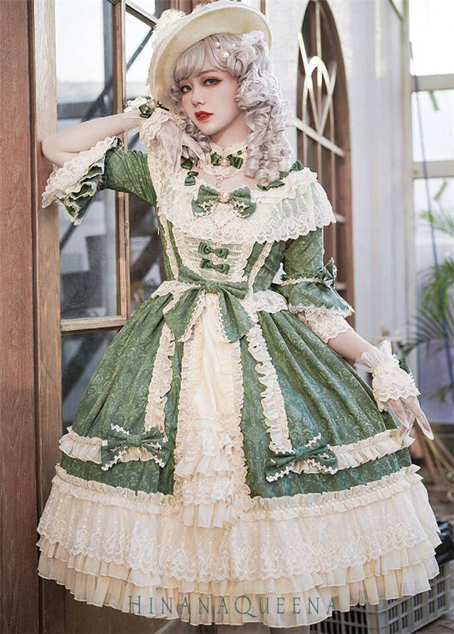 Moira~ Lolita Short Sleeves OP Dress -Sax Size XL In Stock