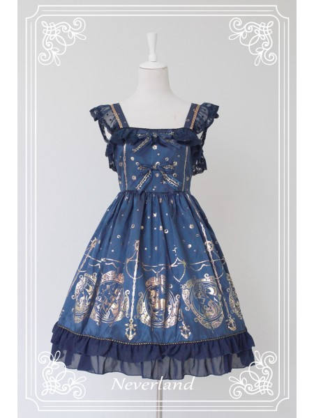 ***The Mermaids Singing*** Series Gold Stamping High Waist Lolita JSK