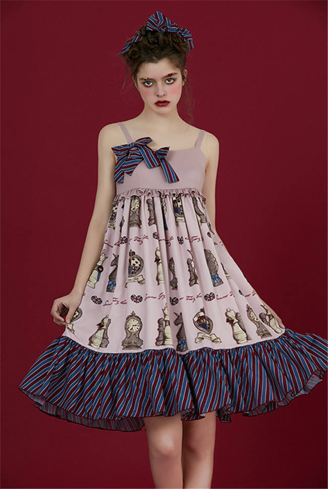 Checkers~ Sweet Printed JSK Dress -out