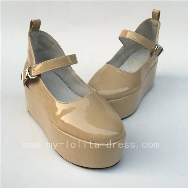 Girls Matte White Lolita High Platform Classic Shoes