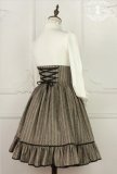 Miss Point~Vintage School High Waist Stripe Fishbone Lolita Skirt-out