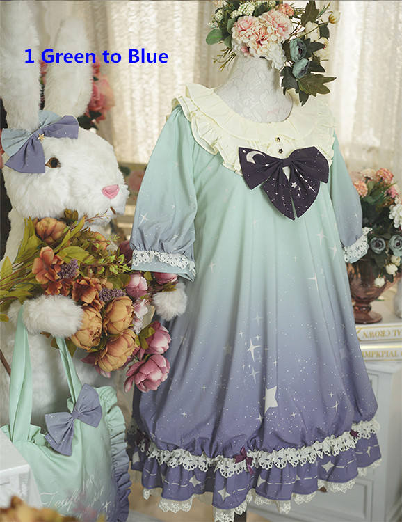 DianaStar Gradient Babydoll Lolita Dress Red OP 83CM In Stock-out