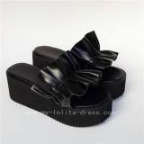 Beautiful Black Real Leather Lolita Sandals