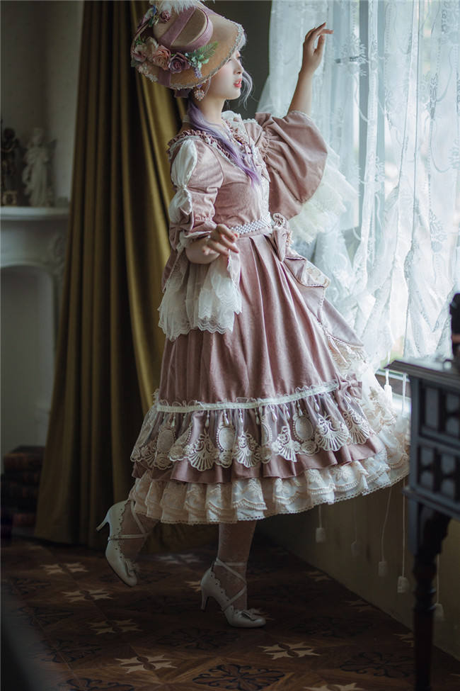 Miss Point ~ Elizabeth ~ Elegant Lolita OP Tea Party Version -Custom Tailor Available