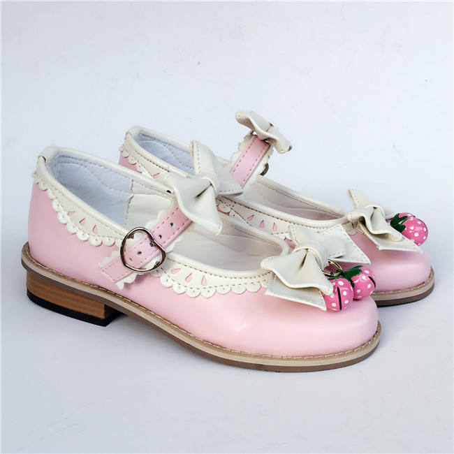 Sweet Bows Strawberry Lolita Low Heels Shoes