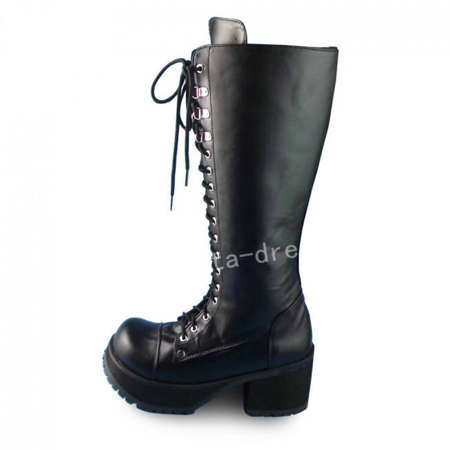 Elegant Black High Shaft Lolita Boots