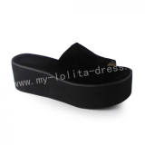 Black Velvet Hight Platform Lolita Sandals