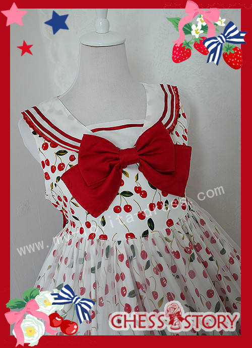 Chess Story Sweet Ice Cherry Lolita JSK and Shirt Set