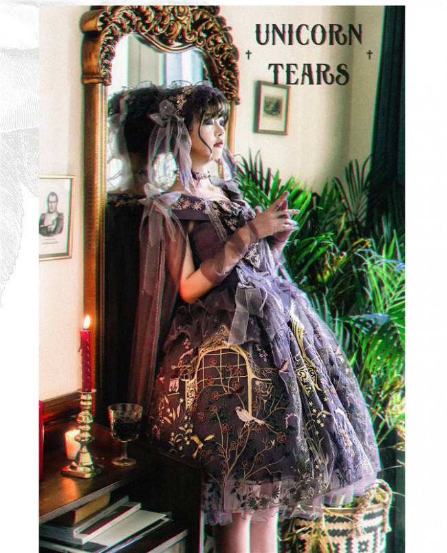 UnicornTears ~ Flowers And Birds Roll Lolita OP -Ready Made