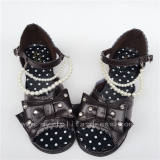 Cute Coffee Crystal Beads Lolita Summer Shoes