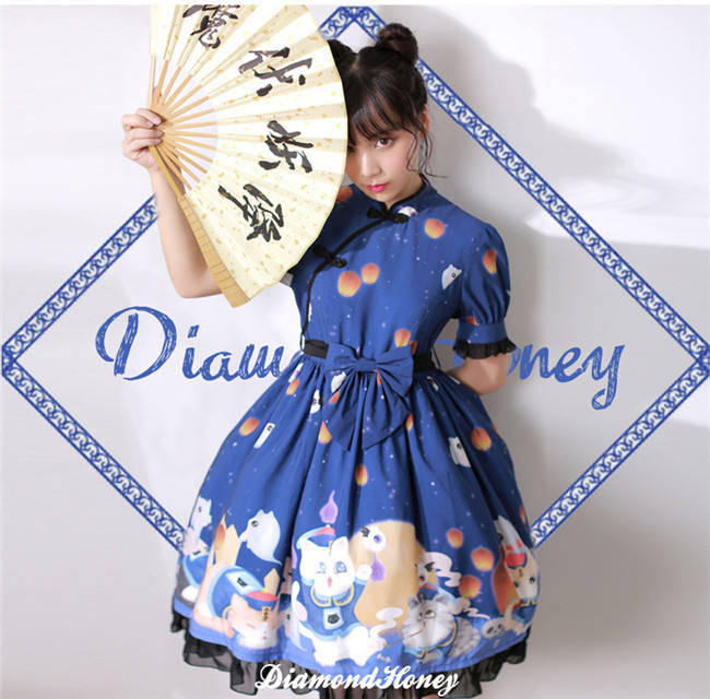 Zombie Cats~ Sweet Printed Lolita OP -Pre-order Closed