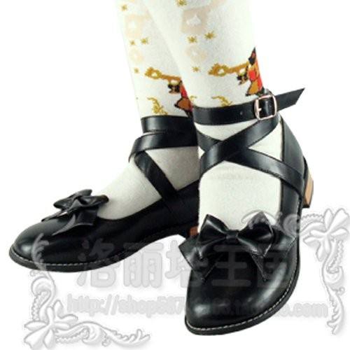Black/White/Pink/Red Flat Heels Lolita Shoes -Pink Size 38 In Stock