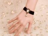 Simple Black Lace Pearl Pendant Lolita Bracelet-OUT