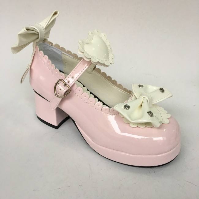 Bows Hearts Girls Lolita Shoes