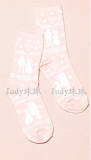 Short Pink Printed Socks with Princess Image