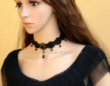 Black Lace Beads Lolita Choker for Girls-out