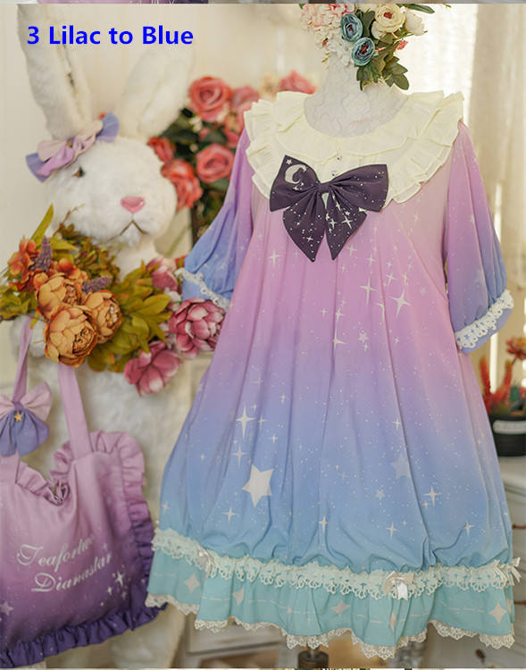 DianaStar Gradient Babydoll Lolita Dress Red OP 83CM In Stock-out