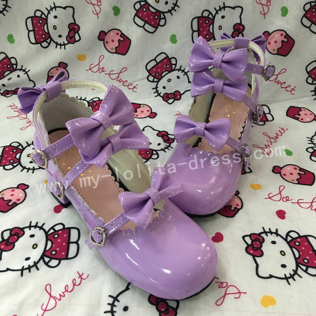 Sweet Pink Lolita Heels Shoes with Bows