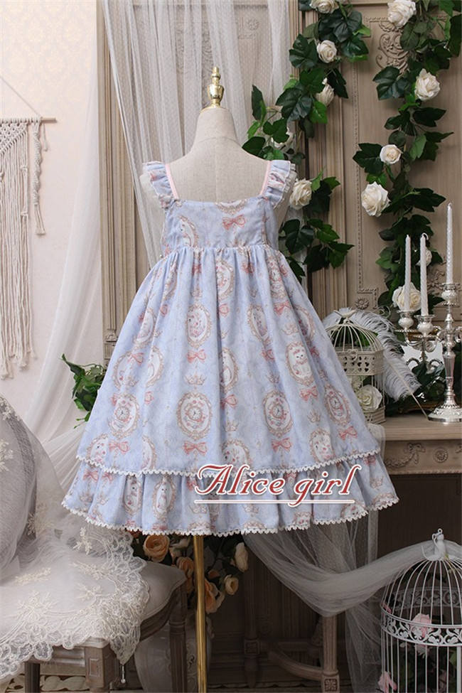 The Kittens In The Frame~ Sweet Lolita Printed JSK High Waist Pink Size S - In Stock
