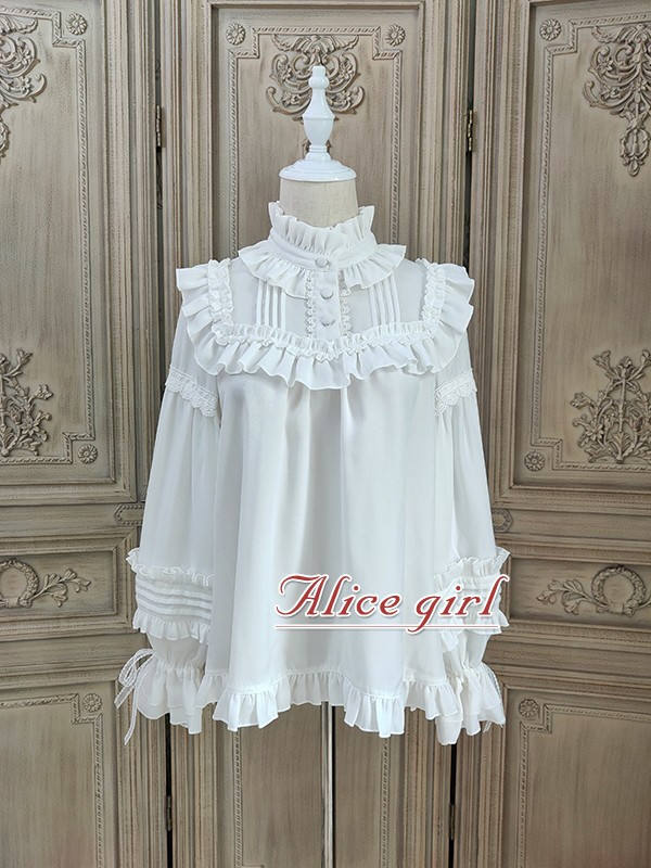 Alice Girl ~Gingham Teddy Vintage Velvet Lolita Blouse - Black Size L  In Stock