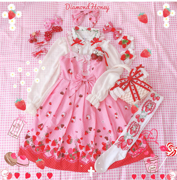 Chocolate Strawberry~ Sweet Lolita Jumper -out