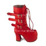 Beautiful Sweet Red One Piece Perona Boots