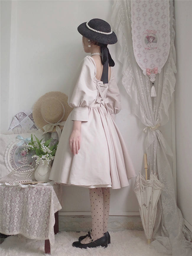 Gem Manor ~Elegant Vintage Lolita OP -Apricot L Size In Stock