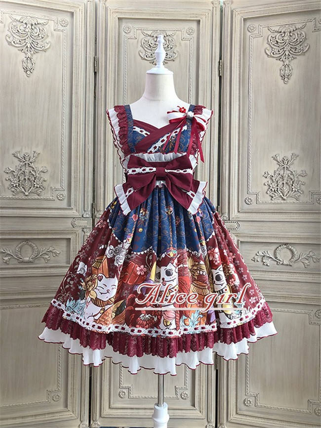 Alice Girl ~Lucky Cat~ Kimono Style Lolita JSK