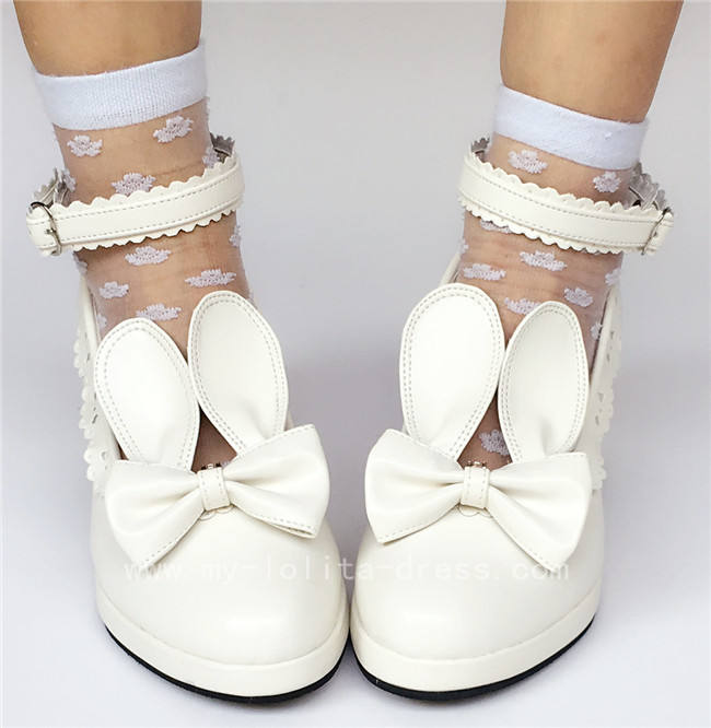 Sweet Matte White Lolita Heels Shoes