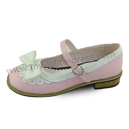 Pretty Bow Flower Flat Heel Lolita Shoes