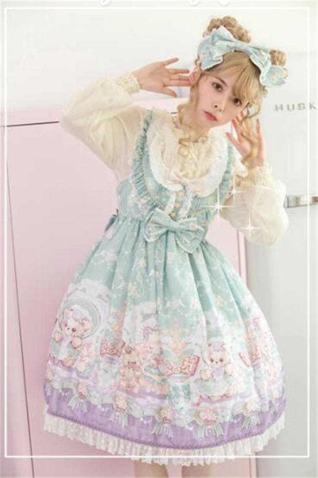 Doll and Bear Dance Series~Sweet Lolita Jumper/Skirt -Ready Made