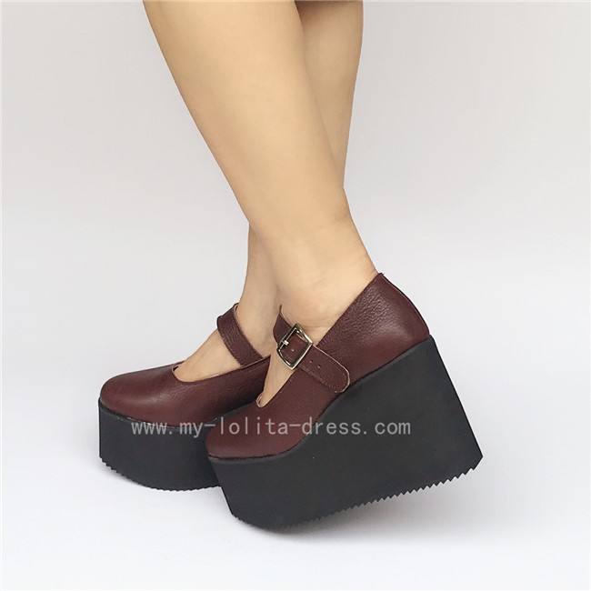 Girls Matte White Lolita High Platform Classic Shoes