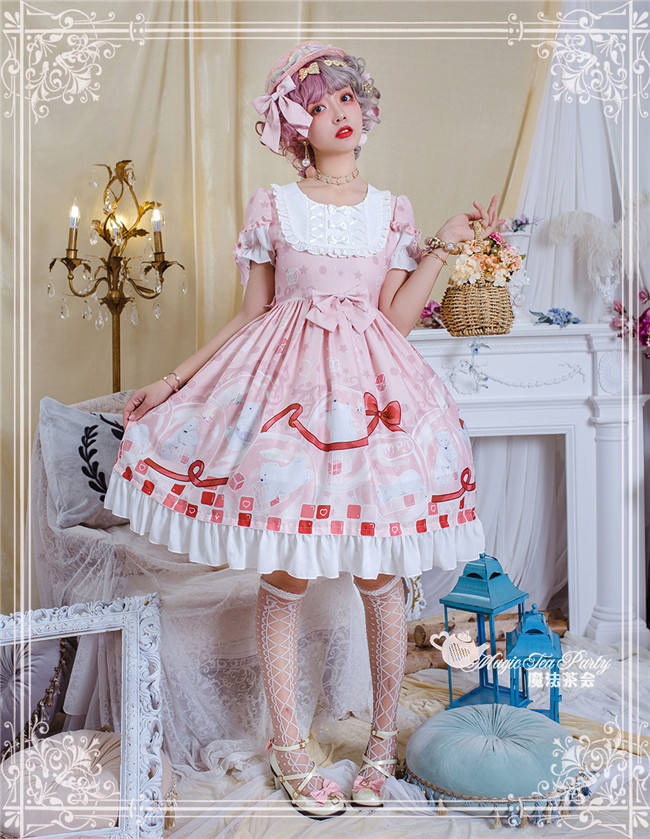open lace back dress Classic Lolita JSK Dress Short Party Dress by Magic Tea Party